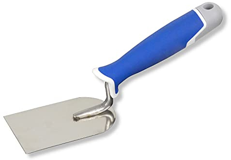 DEWEPRO Gipserspachtel 60 Mm – Edelstahl Spachtelkelle Für Putz Und Gips Mit 0,8 Mm Rostfreiem Blatt – Stuckateurspachtel Mit Ergonomischem 3K-Griff Für Präzise Glätt- Und Ausbesserungsarbeiten