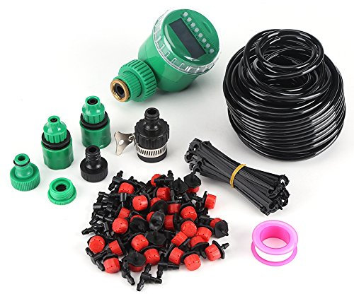 Kit di irrigazione a goccia automatica regolabile da 25 m Kit impianto irrigazione automatica Kit tubi flessibili da giardino Kit irrigazione fai da te Kit da giardino