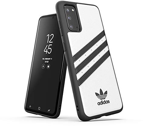 adidas Originals Designed für Samsung Galaxy S20 Hülle DREI Streifen Schutzhülle - Weiß und Schwarz
