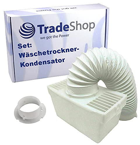 Trade-Shop Universal Wäschetrockner Kondensator Box Schlauch Set für Clatronic 37601 37710 37711 TS12PX WT401 WT5010 WT5010V WT5011V Eurotech T522SA