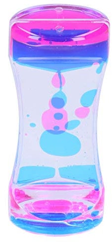 Liquid Motion Bubbler, Double Couleur Liquid Bubbler Sablier Minuterie Kid Reloj Juguet pour Amis pour Bureau(Blue plus powder, Polar Animals)