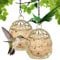 Meißenknödelhalter Vogelfutterstation,2er Set Kleine Hochwertiger Meißenknödel-Halter aus Vergoldet mit Klappdeckel,Futterspender für Meisenknödel,Aufhänger für Vogelfutter,Futterstation und Halterung