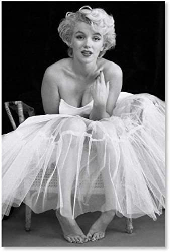 5D Diamant Painting Set FüR Erwachsene Und Kinder Weißes Kleid von Marilyn Monroe DIY Diamond Painting Kristall Strass Diamant Stickerei GemäLde 15.7x19.7(40x50cm) Kein Rahmen