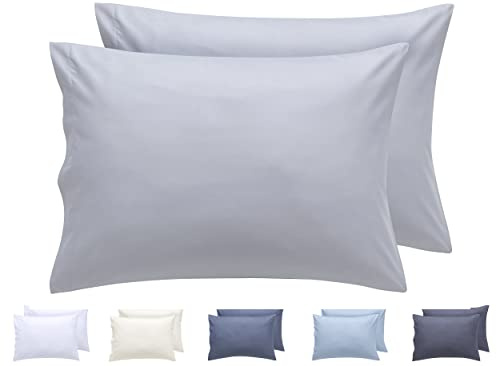 Kissenbezüge, extra weiche Mikrofaser, hypoallergen, Set mit 2 Kissenbezügen 50X70 cm Hellgrau