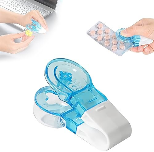 Pilulier portable, petit dissolvant de distributeur de pilules, outil de retrait de médicaments sans contact, facile à retirer les pilules de l'emballage (1 PCS)