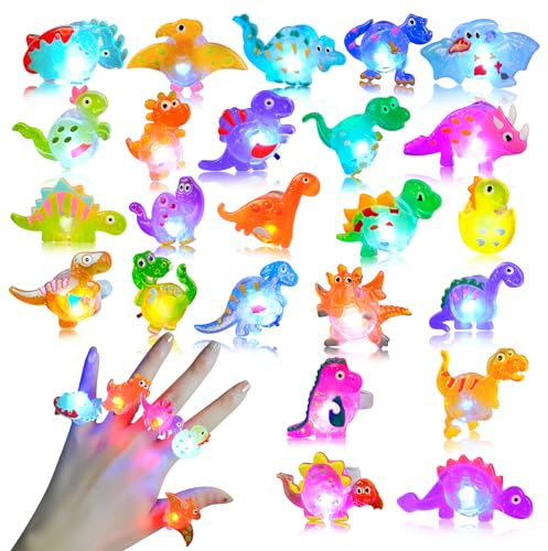 Corpower LED Fingerlampe, 24 Stück LED Finger Lights LED Leuchtende Ringe für Kinder, Silvesterparty Leuchtringe für Jungen Mädchen, Fingerring Leuchtringe, Silvester Halloween Partys Mitbringsel