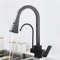 Robinet de cuisine à 3 voies extractible, mitigeur de cuisine, 3 modes, bec pivotant à 360 degrés, double poignée, mitigeur d'évier, purificateur d'eau potable, robinet noir