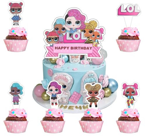 25pcs Lol Cake Topper,Lol Party Decorations Supplies,Lol Cupcake Toppers for Girls,Lol Cake Decorations for Baby Shower Birthday Party Decoration