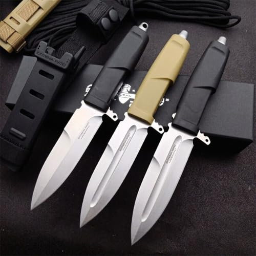 Generisch TEERMA BQ3 - Integriertes geschmiedetes gerades Messer im Freien mit fester Klinge, Überlebensmesser, Perfektes Bushcraft Messer Outdoor,Jagdmesser (Farbe nach dem Zufallsprinzip versendet)