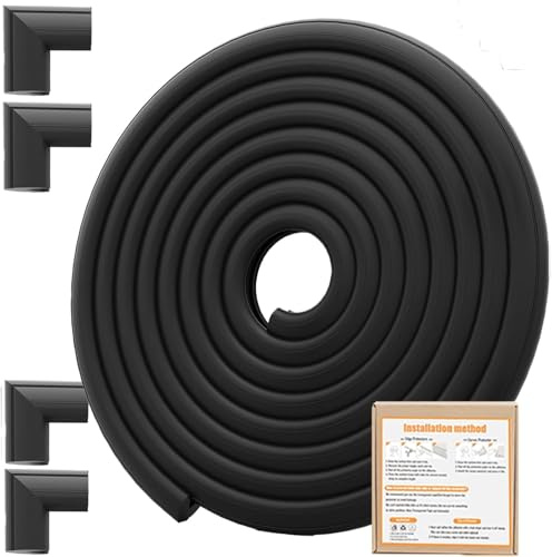 Dekukar Kind Möbel Stoßfänger Baby Proofing (Große 2.3m/7.5ft Kante + 4 Eckenschutz), Schwerlast Soft NBR Kantenschutz Schaumstoff, Tischkantenschutz Ecken für Schublade (Vorgeklebt, Baby Kopfschutz)