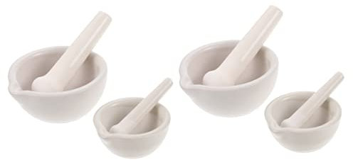 Garneck Morteros 4 Juegos Cerámico Sanitarias Utensilios Spice Grinder De Pesto En Polvo y Pequeño Tazón De Kit De y Cerámica