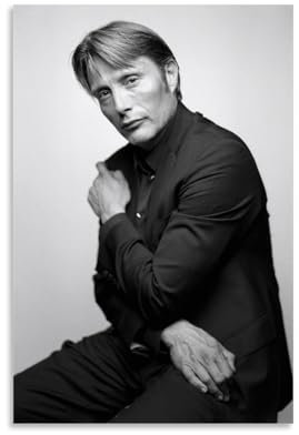 NeBaln Mads Mikkelsen Poster auf Leinwand, Wandkunst, dekorativ, Schlafzimmer, modern, 60 x 90 cm