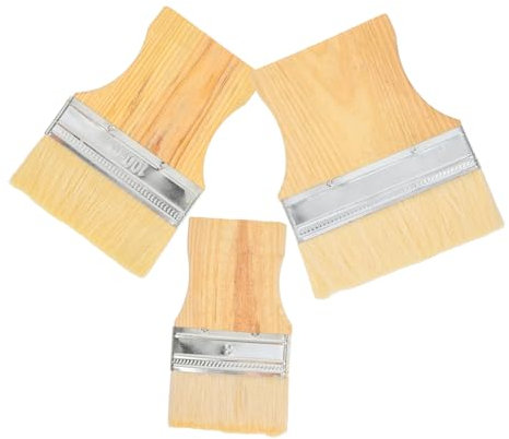 Homoyoyo 3pièces Pinceau à Peindre avec Manche Bois Brosse à Huile Et Aquarelle pour Peinture Murale Et Bois pour Art Et Bricolage