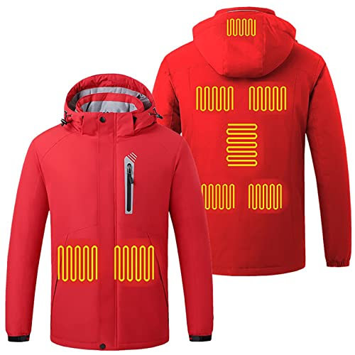 Feelcrag Self Heating Jacket Mens Multi-Heating Zones Self Heating Coat Heated Gilet with Power Pack Heated Body Warmers with Battery Pack Electric Heated Vest Puffer Jacket Men