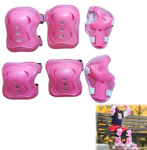 6-in1 Set di Protezioni in Linea per Bambini, Protezioni Skateboard Bambino, Set di Protezioni per Bambini, Protezioni Pattini Ginocchiere Gomitiere Tutore Polso, per Skateboard Bicicletta