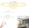 LZQ Runde LED Deckenlampe 60W Dimmbar, 2+2 Ringe Deckenleuchte mit Fernbedienung, 3 Farbtemperaturen, Modern IP44 LED-Deckenbeleuchtung für Wohnzimmer Schlafzimmer Flur Küche