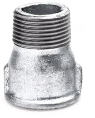POLBERIS Prolunga 2 x 1 1/2 adattatore per riduzione dello zinco in ghisa zincato manicotto di riduzione del manicotto in ghisa 246 / M4 filettature interne esterne Riduzione estensione standard