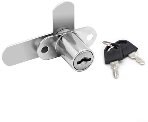 Double-Door Lock, Zinc Alloy 7-Shaped File Cabinet Lock, Letterbox Locks, for Double-Door Cabinets and Mailboxes(19mm Black)