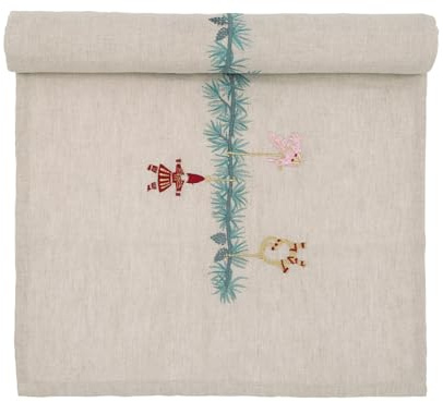 GreenGate Juana Tischläufer mit Stickerei Sand 140x40cm