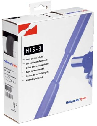 HELLERMANN TYTON 308-30600 Heat Shrink Tubing Black 1 Piece Cable Insulation 5 m 6 mm 2 mm 0.65 mm 1 Piece