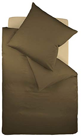 fleuresse 9200 Colours Interlock Jersey Bettwäsche aus 100% Baumwolle, Oekotex Standard 100, 155 x 200 cm, Mokka