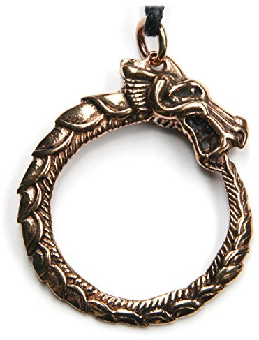 Drachensilber Midgard Schlange keltischer Schmuck Kette Mittelalter Anhänger aus Bronze