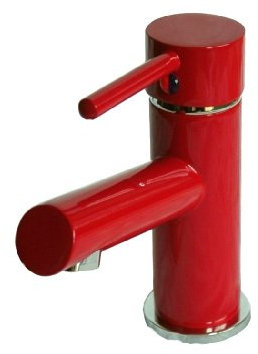 Einhebel Waschtischarmatur in Rot. Hochdruck.