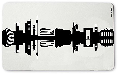 44spaces Original Stuttgart Frühstücksbrettchen Skyline schwarz, Kleines Geschenk Design-Brettchen, spülmaschinenfest, 23,5x14,5cm