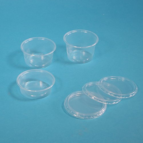 Pro DP 1000 Dressingbecher Soßenbecher Dip Ketchup Mayo Becher Buttercups Butterbecher klar transparent 80ml 80g rund mit Deckel im Kombipack