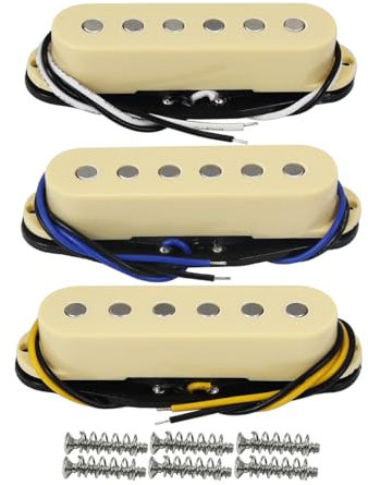 FLEOR Alnico 5 Micro ST Micros à simple bobinage Guitare manche/milieu/chevalet crème pour guitare électrique ST SQ