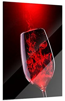Klebefieber Glasbild Rotwein im Glas B x H: 60cm x 80cm