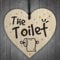 RED OCEAN Shabby Chic The Toilet Hanging Wooden Heart Home Toilet Plaque Door Loo Sign Gift