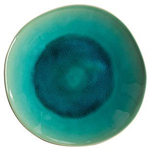 Costa Nova Pasta- und Suppenteller Riviera: Tiefer Steinzeug-Teller für Pasta und Suppe mit craquelierter Glasur, Azur-Blau, Spülmaschinen- und Mikrowellenfest, Handveredelt, Stapelbar, Ø 25,5 cm