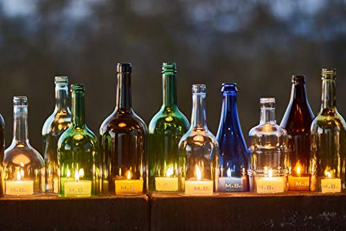 MaBe Flaschen-Windlicht inkl. Untersetzer und Teelicht, handgearbeitet in Deutschland, upcycling, Unikat
