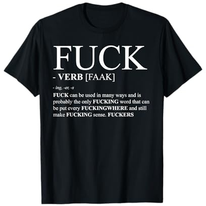 Awesome Sarcastic Shirts for Introverts Fuck Definition Dictionary Design Profanity Gift Tee T-Shirt für Erwachsene mit spezifischem Humor, Herren, Schwarz, S