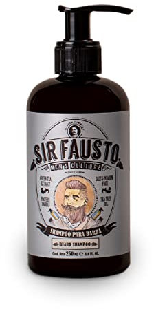 Champú para Barba de Hombre - Beard Shampoo - Propiedades Antisépticas y Antibacterianas - 250 ml - Ideal para Barbas de Pelo Fino, Normal o Graso - Sir Fausto