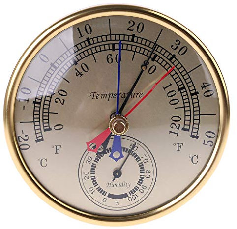 JumpXL Thermometer / Hygrometer, 12,7 cm, max. Zifferblatt, Wandhalterung, analoge Temperatur, Luftfeuchtigkeit, für den Innen- und Außenbereich