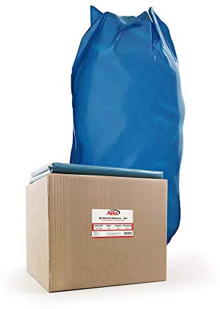 902 ALFA - lot de 100 sacs poubelle de 240 L - bleu - extra résistants à la déchirure - 85 my/µm