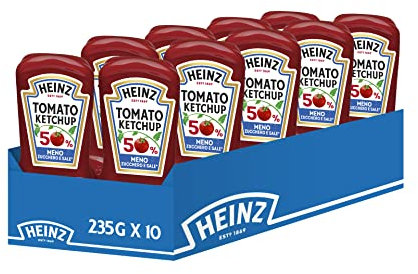 Heinz Tomato Ketchup Meno zucchero, 235g (10 Confezioni)