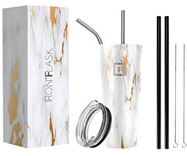IRON °FLASK Classic Tumbler - 945 ml, Vacuum Insulated Stainless Steel, Hot Cold, Double Walled, Thermo Travel Mug, Water Metal Canteen (Calacatta)
