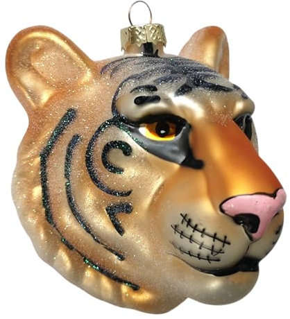 Generisch Tiger Kopf Tier Tigerkopf Weihnachtsbaumkugel Glas Christbaumschmuck Weihnachten