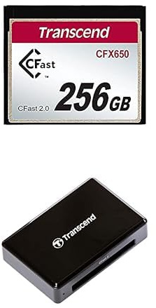 Bundle Transcend 128GB CFast 2.0 Speicherkarte CFX650 SATA III 6Gb/s, bis zu 510/370 MB/s, MLC NAND Flash - TS256GCFX650 + Transcend CFast Kartenleser USB 3.1 Gen, Schwarz - TS-RDF2