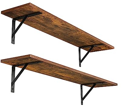 DINZI LVJ Long Wall Shelves, 31.5 Wall Mounted Shelves with Metal Brackets