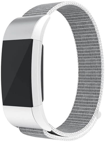 Strap-it nylon Grau - Passend für Fitbit Charge 2 - Armband für Smartwatch - Ersatzarmband