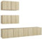 vidaXL TV Schrank Set 4-TLG. Wohnwand Schrankwand Anbauwand Wandschrank Hängeschrank TV Möbel Fernsehschrank HiFi-Schrank Lowboard Sonoma-Eiche Holzwerkstoff