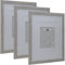 A3 Smoke Grey Wood Photo Frame set of 3,with mount for A4，A3 Picture frames 3 Pack With Perspex Front for Wall Display， A4 frames 3 Pack