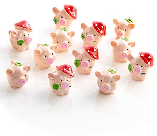 Logbuch-Verlag 12 mini Glücksschweinchen Deko kleine Glücksbringer Silvester Neujahr 2025 1,5 cm