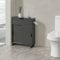 [en.casa] Nischenschrank Kempele 67x52x17 cm Badezimmerschrank Toilettenschrank Regal 52 cm breit Schiebeschrank Bad Dunkelgrau