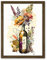 Artery8 Wildflower Bouquet in Upcycled Glass Wine Bottle Artwork Framed Wall Art Print 18X24 Inch