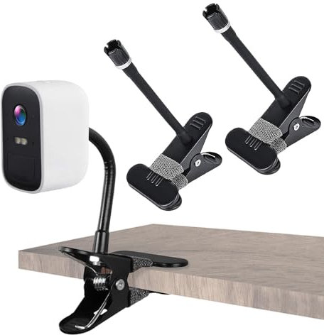 Leikurvo Flexible Halterung für Eufy Cam 2C/2C Pro/3/3C, 2 Stück Blink Kamera Halterung, Metall Klemmhalter für EufyCam 1/2 / EufyCam E, Universelle Masthalterung, Flexible Halterung Outdoor/Indoor